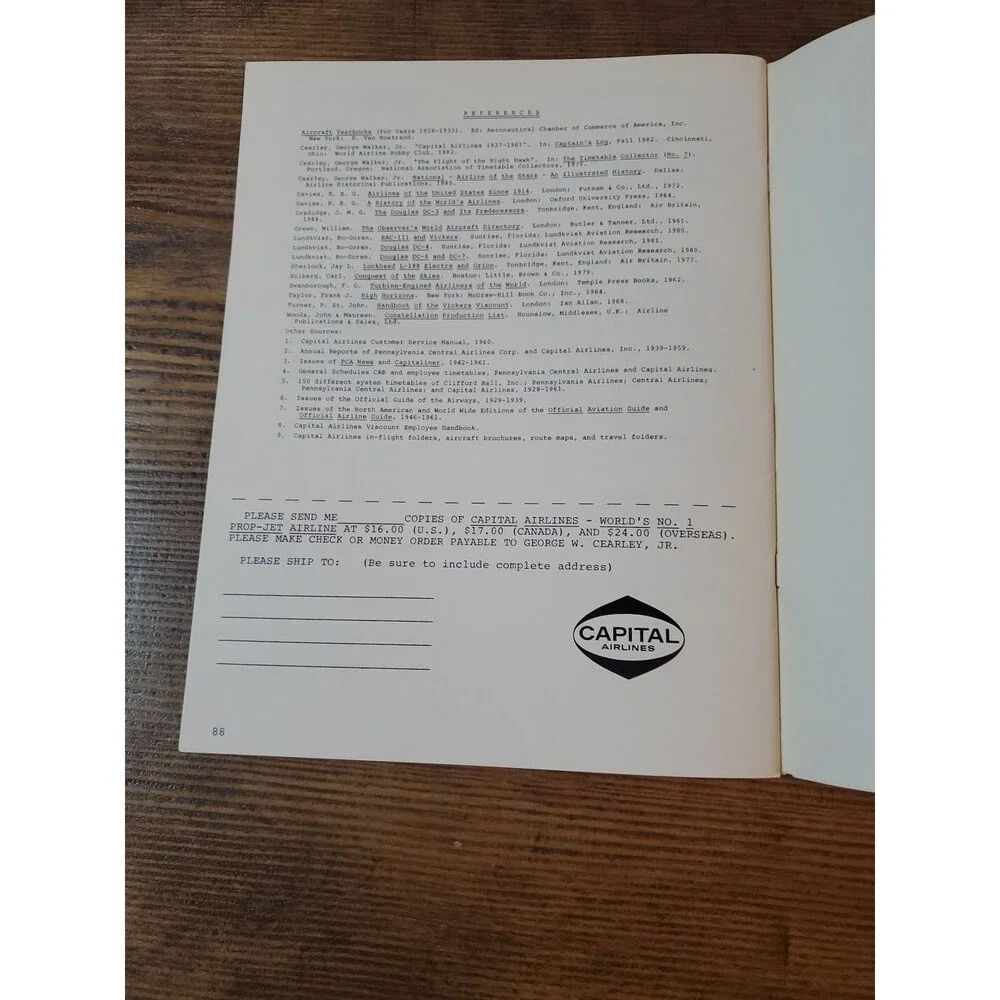 Signed George Cearley - Capital AirLines World's No.1 Prop Jet Airline